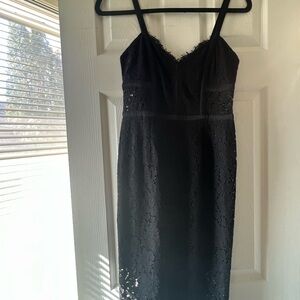 Express Black Lace Midi Dress